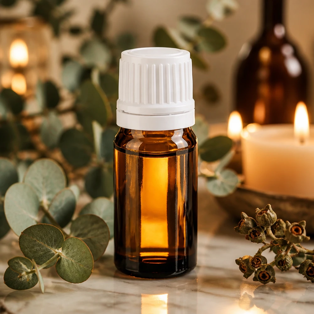 Botella de farmacia marrón 5ml tapón rosca blanco cierre inviolable Pequeño frasco de vidrio ámbar de 5 ml con tapón blanco OV para aceites esenciales y aromaterapia