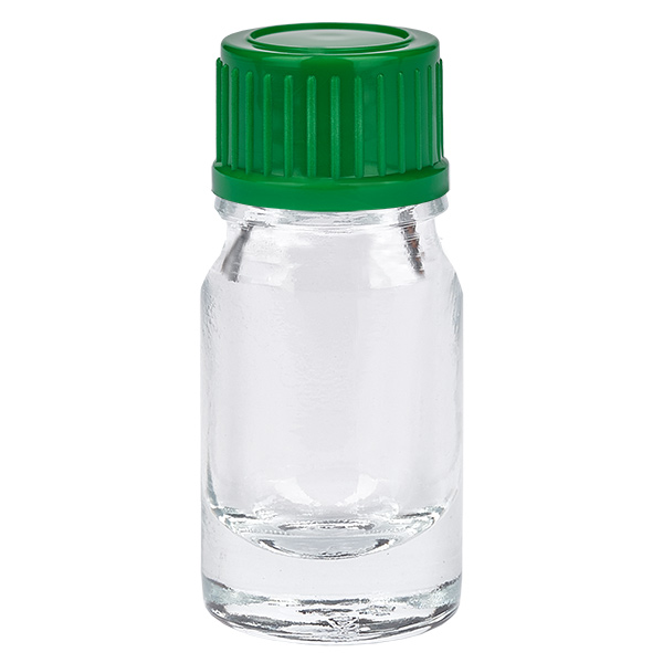 Frasco 5ml 11mm tapón rosca verde estándar ClearLine UT18/5 Frasco 5ml 11mm tapón rosca verde estándar ClearLine UT18/5