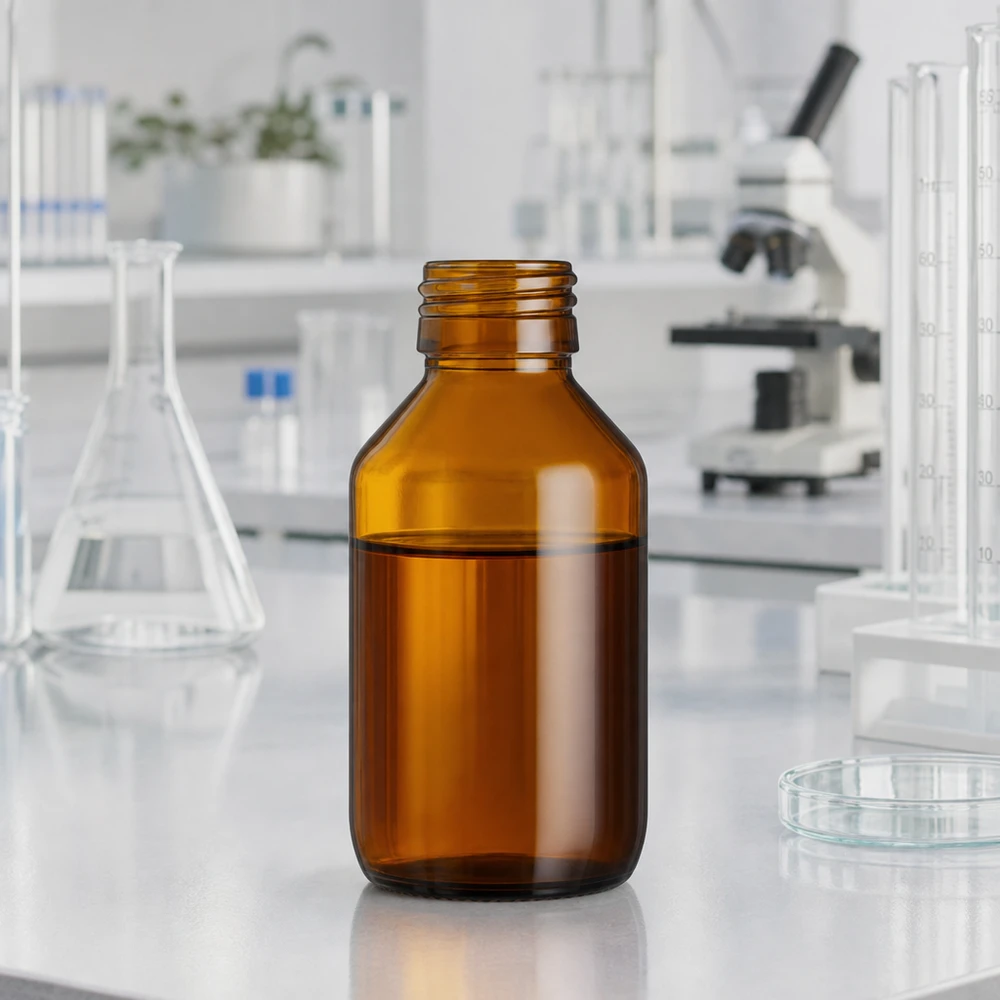 Frasco para medicamentos de 100 ml marrón, sin tapón PP28 ApoGlas Frasco de vidrio marrón 100ml para medicamentos sin tapón Rosca PP28