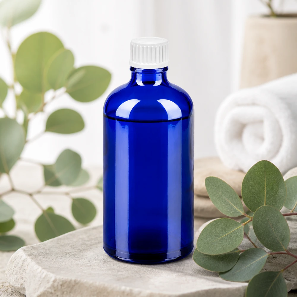 Frasco cuentagotas de 100 ml con cierre estándar blanco de 0,9 mm BlueLine UT18/100 Frasco cuentagotas preciso de 100 ml azul con abertura de 0,9 mm para la dosificación exacta de líquidos BlueLine UT18