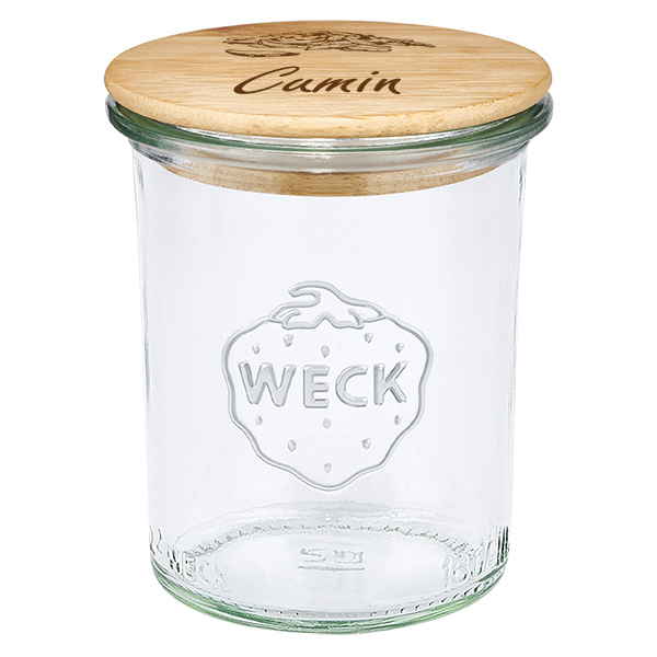 Couvercle en bois "Cumin" avec verre WECK 160ml Couvercle en bois "Cumin" avec verre WECK 160ml
