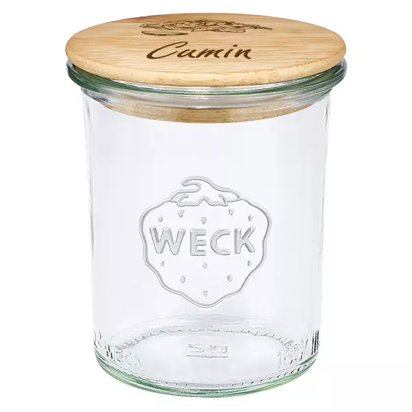 Couvercle en bois "Cumin" avec verre WECK 160ml