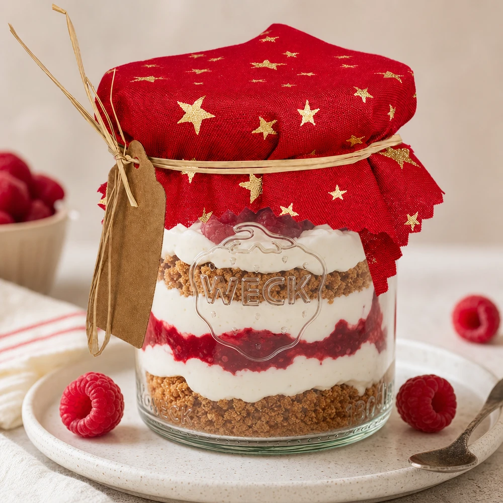 Alfombra de tela para bisutería "estrellas" rojo 12cm cuadrado Red doily decorativo con estrellas de oro en el postre de vidrio frambuesa en capas 12cm decoración de la mesa cuadrada