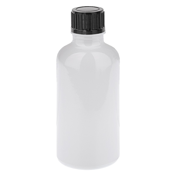 Frasco de 50 ml con tapón de rosca de 11 mm negro, estándar WhiteLine UT18/50 Frasco de 50 ml con tapón de rosca de 11 mm negro, estándar WhiteLine UT18/50