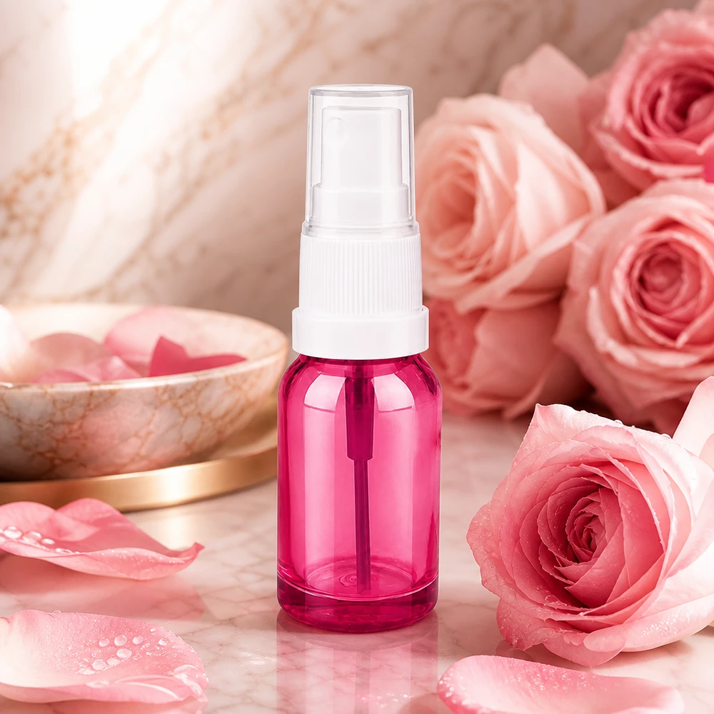 Frasco pulverizador compacto de 10 ml con cabezal pulverizador blanco ideal para viajar y para llevar