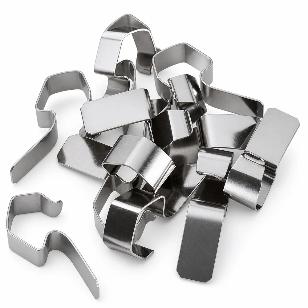 Pinza para conservas Pila de pinzas de acero inoxidable plateadas para conservar tarros en diferentes ángulos