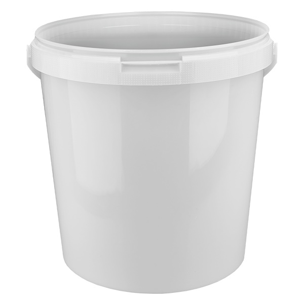 Cubo de plástico polipropileno blanco 10,7L sin tapa Cubo de plástico polipropileno blanco 10,7L sin tapa