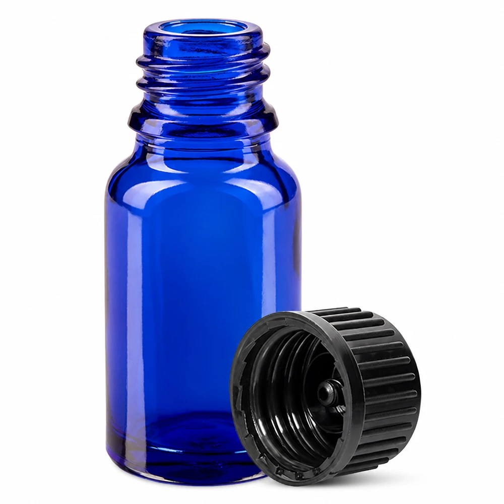 Botella 10ml 11mm tapón rosca negro estándar BlueLine UT18/10 Botella 10ml 11mm tapón rosca negro estándar BlueLine UT18/10