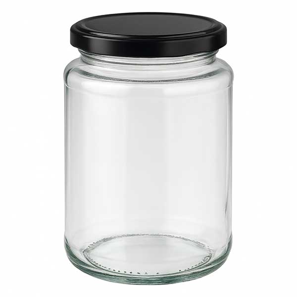 Tarro redondo de 382ml con tapa BasicSeal negro UNiTWIST