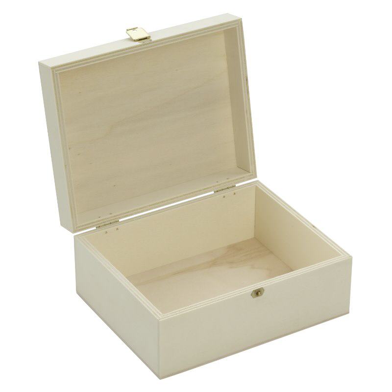 Caja de madera con tapa abatible 17x14x8cm