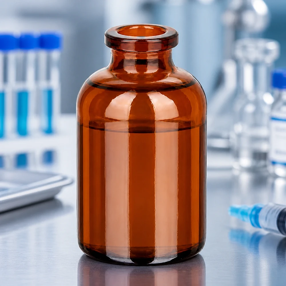 Frasco para inyección de vidrio ámbar 30ml Bernsteinfarbene Injektionsflasche 30ml aus Typ-I-Glas für parenterale Arzneimittel
