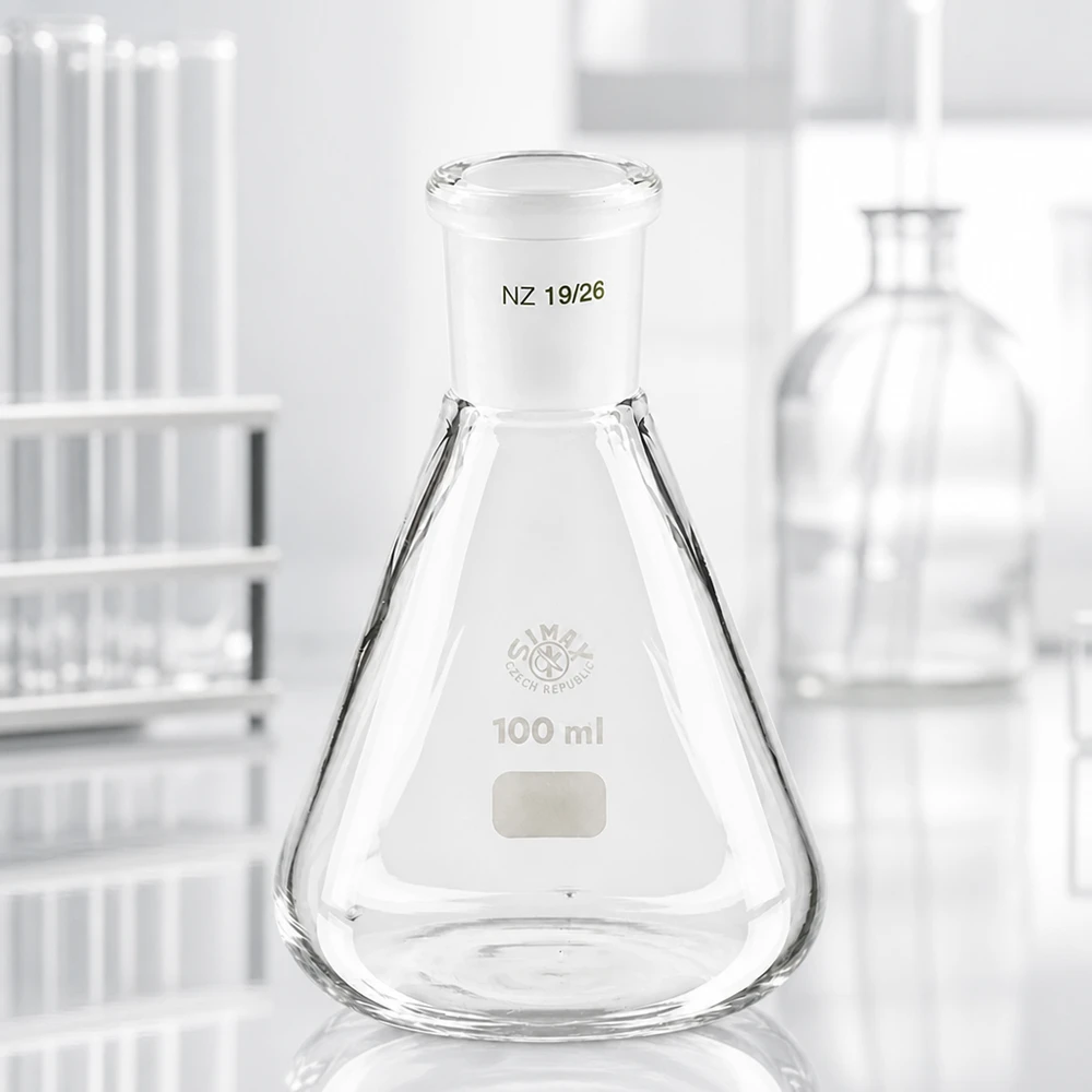 Matraz Erlenmeyer 100ml con junta esmerilada estándar (19/26)