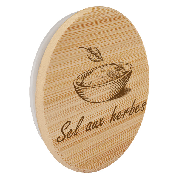 Tapón de madera "Sel aux herbes" para WECK RR60 Tapón de madera "Sel aux herbes" para WECK RR60