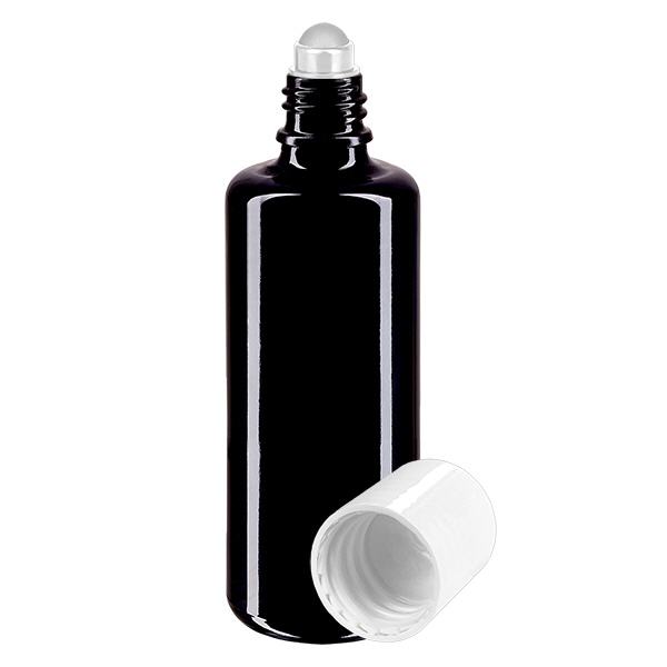 Botella de farmacia viol 100ml tapón roll-on blanco Botella de farmacia viol 100ml tapón roll-on blanco