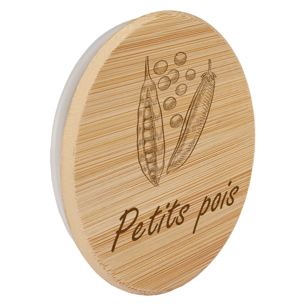 Couvercle en bois "Petits pois" pour WECK RR100