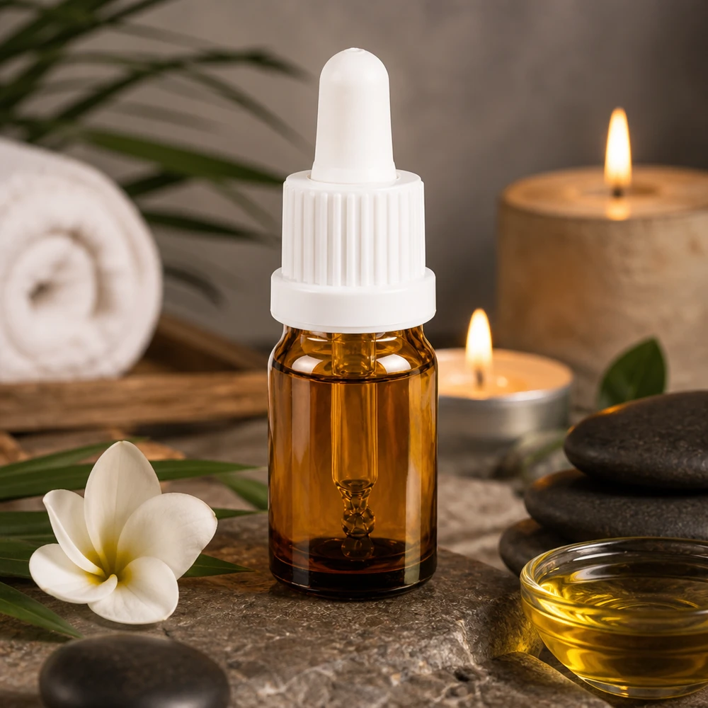 Frasco pipeta BrownLine de 5 ml con rosca UT18/5 para aplicaciones de aromaterapia