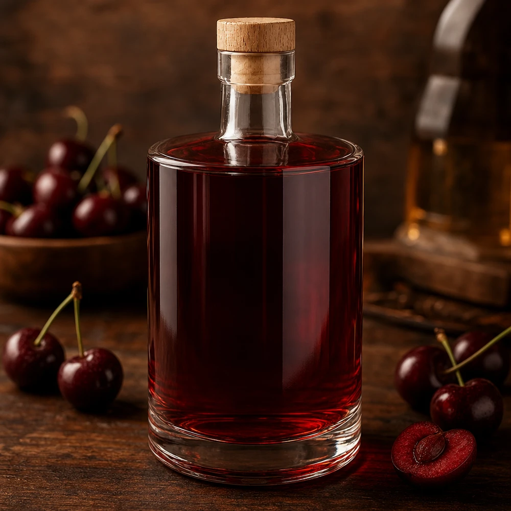 Botella de vidrio de 700 ml «Marie» con tapón de corcho con asa de madera UNiTWIST®