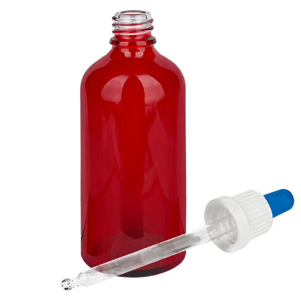 Frasco pipeta 100ml blanco/azul tapón inviolable RedLine UT18/100 Frasco pipeta 100ml blanco/azul tapón inviolable RedLine UT18/100