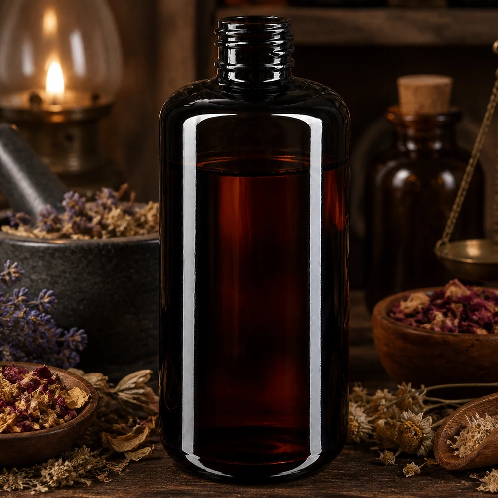 Elegante frasco para cosméticos Draco de 200 ml con silueta estilizada y lujoso acabado en cristal violeta