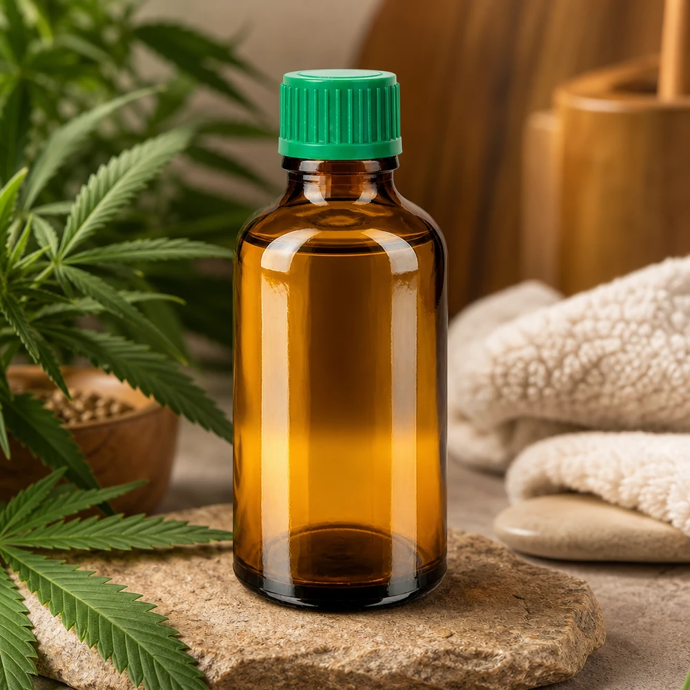 Frasco cuentagotas de 50 ml 0,8 mm verde Cierre estándar BrownLine UT18/50 Frasco cuentagotas de 50 ml con abertura de precisión de 0,8 mm para aplicaciones de aromaterapia y bienestar