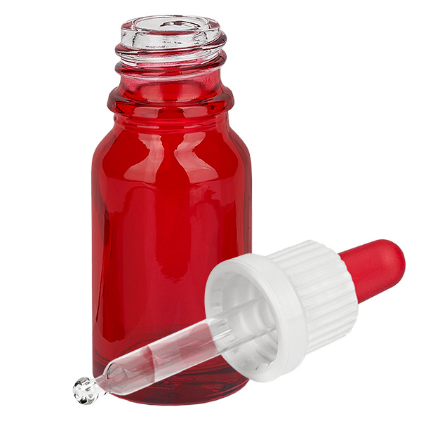 Frasco pipeta 10ml blanco/rojo cierre inviolable RedLine UT18/10 Frasco pipeta 10ml blanco/rojo cierre inviolable RedLine UT18/10
