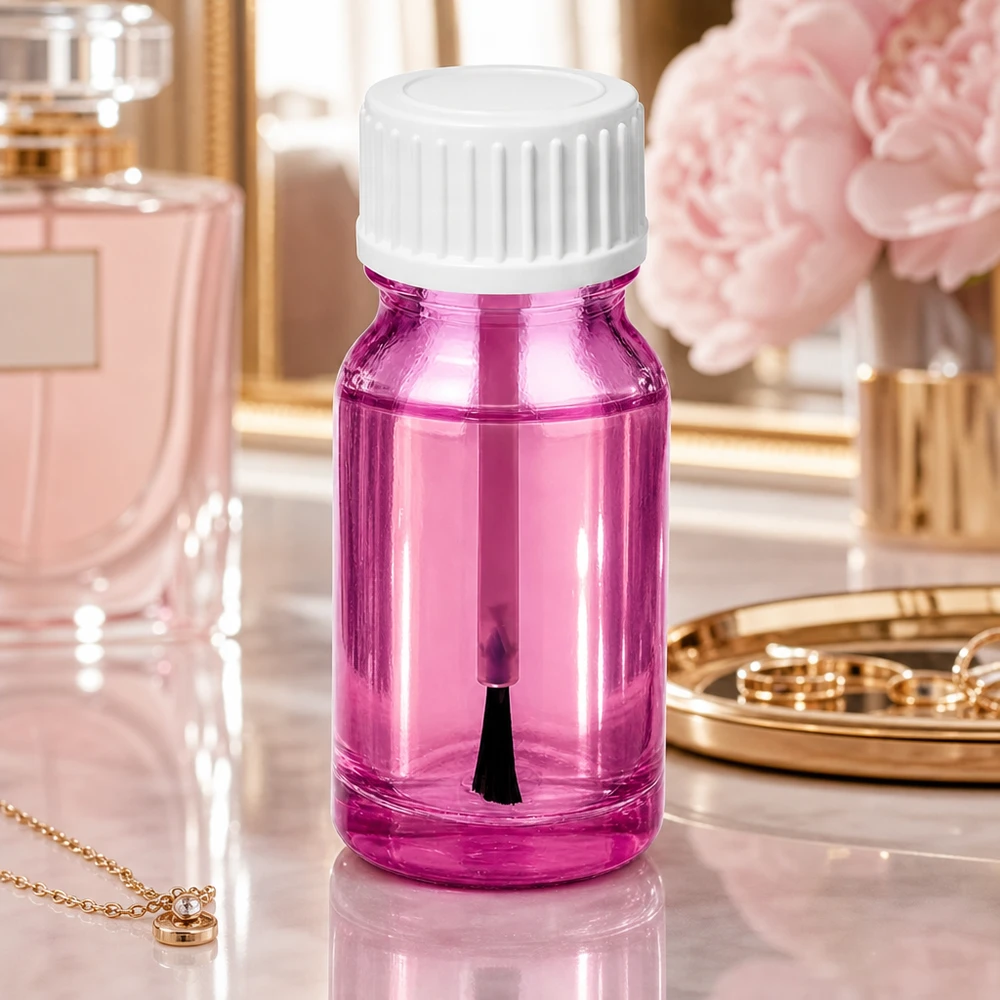 Frasco pincel 10ml blanco estándar PurpleLine UT18/10 Frasco pincel de 10 ml de vidrio transparente con tapón blanco STD PurpleLine UT18/10