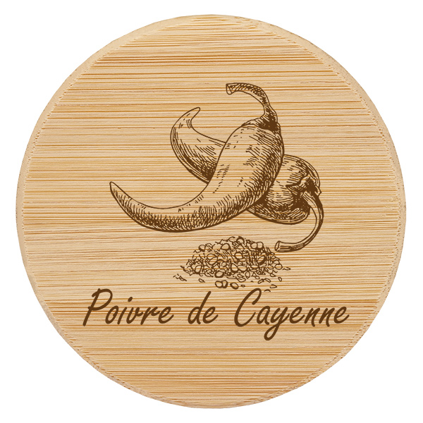 Soporte de madera "Poivre de Cayenne" para WECK RR60 Soporte de madera "Poivre de Cayenne" para WECK RR60