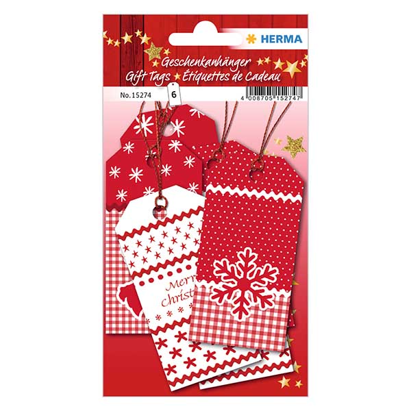 Etiquetas "Blanca Navidad" (6 unidades) con purpurina Etiquetas "Blanca Navidad" (6 unidades) con purpurina