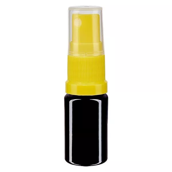 Botella de farmacia violeta 5ml spray top amarillo