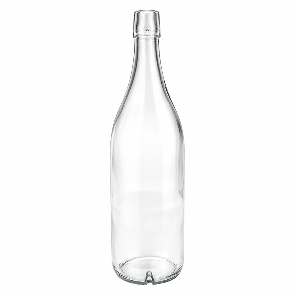 Botella de vidrio de 1000 ml UNiTWIST transparente sin tapón de rosca tapa giratoria botella de bebidas vacía