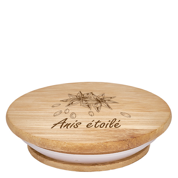Couvercle en bois "anis étoilé" pour WECK RR60 Couvercle en bois "anis étoilé" pour WECK RR60