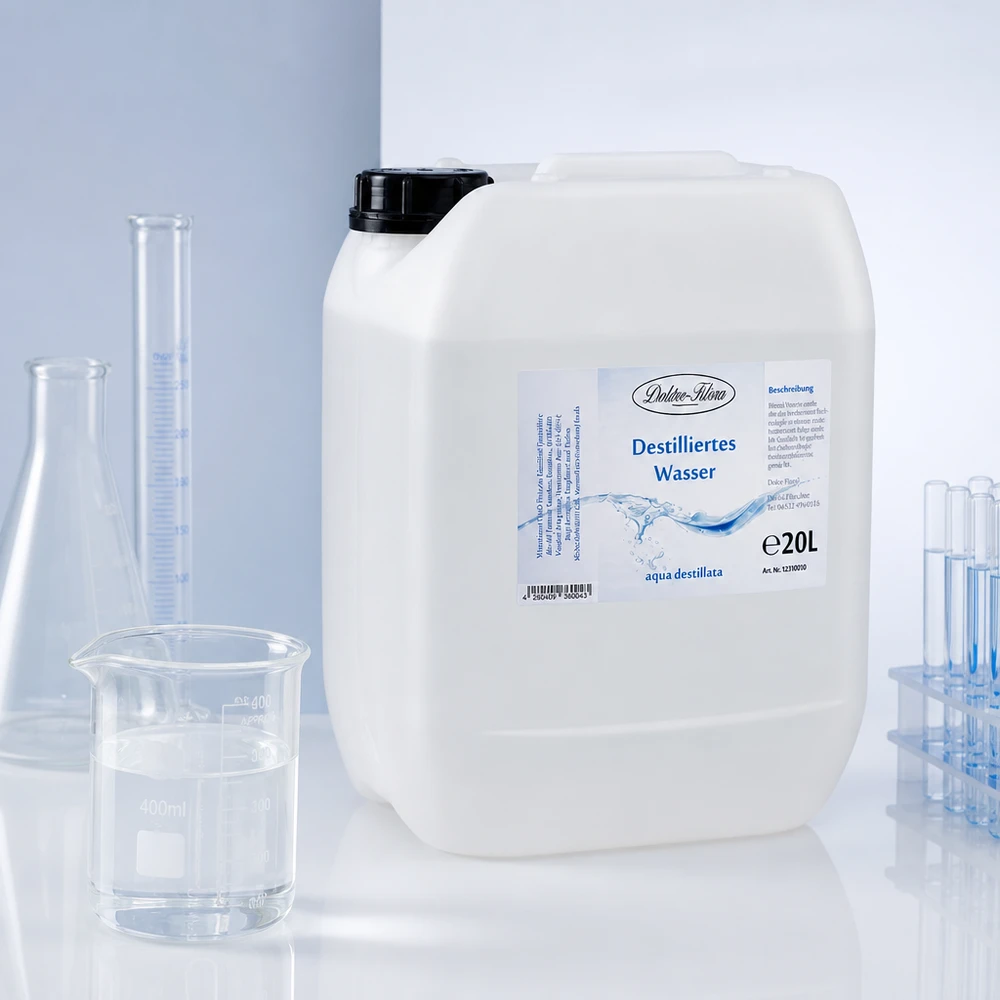 Agua destilada 20L Doktor-Klaus Agua destilada Doktor-Klaus 20 litros para laboratorio y aplicaciones científicas