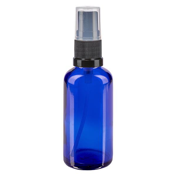 Botella de farmacia azul 50ml atomizador negro Botella de farmacia azul 50ml atomizador negro