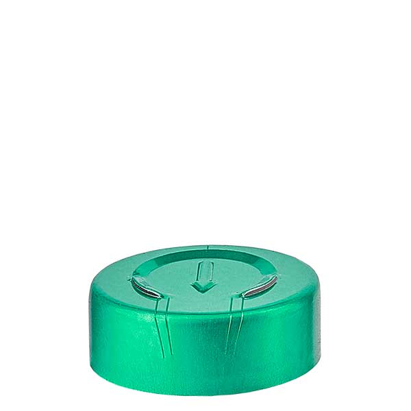 Tapa abocardada 20,25 x 7,4 mm con rasgadura completa, verde Tapa abocardada 20,25 x 7,4 mm con rasgadura completa, verde