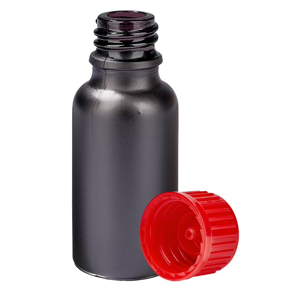 Botella 20ml 11mm tapón rosca rojo estándar BlackLine UT18/20 Botella 20ml 11mm tapón rosca rojo estándar BlackLine UT18/20
