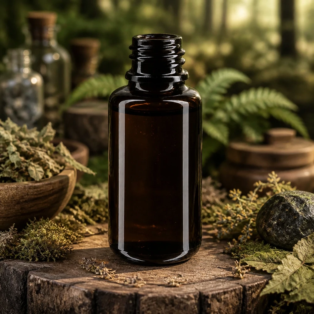 Frasco gotero compacto Orion de 20 ml de vidrio violeta de Mirón para remedios y extractos naturales