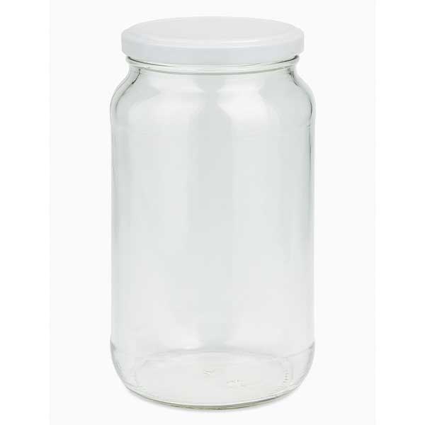 Tarro redondo 1062ml con tapa BasicSeal blanco UNiTWIST