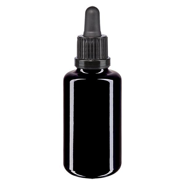 Botella de farmacia pipeta violeta 30ml cierre inviolable negro Botella de farmacia pipeta violeta 30ml cierre inviolable negro