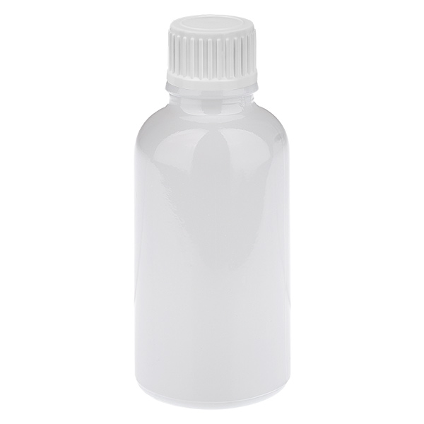 Botella cuentagotas de 30 ml con tapón estándar blanco de 0,9 mm WhiteLine UT18/30 Botella cuentagotas de 30 ml con tapón estándar blanco de 0,9 mm WhiteLine UT18/30