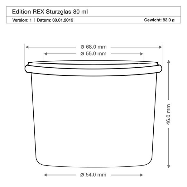 Juego de 48 vasos de 80 ml de Weck con 48 tapas de cristal