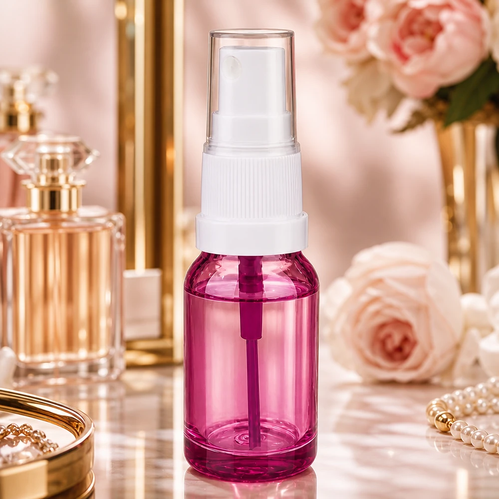 Frasco cuentagotas 10ml blanco/transparente Standard PurpleLine UT18/10 Frasco pulverizador morado de 10 ml con tapón blanco de plástico de alta calidad para productos cosméticos