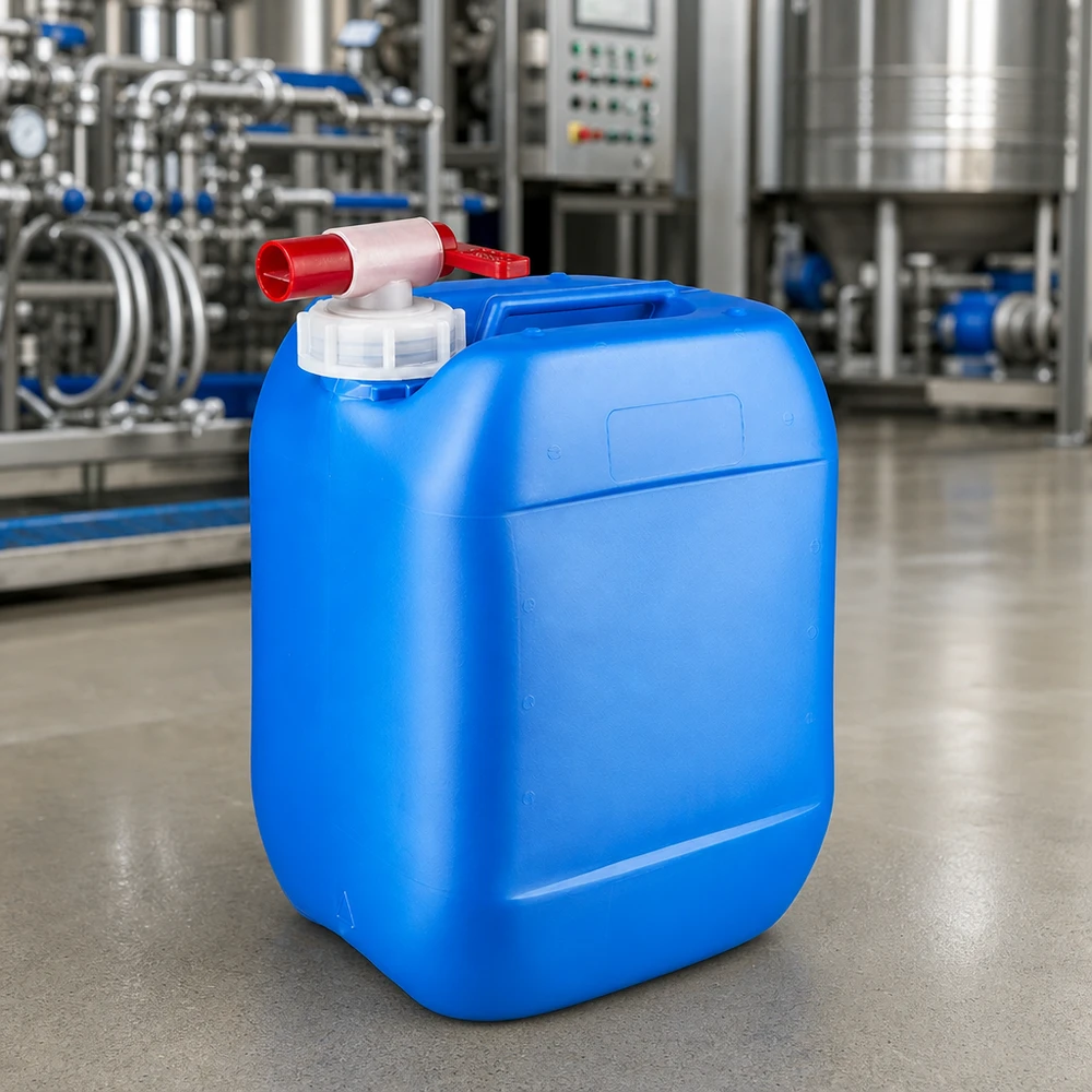 Bidón 10 litros azul con grifo de vaciado Bidón resistente de HDPE de 10 litros, de color azul, con un práctico grifo, para uso industrial y comercial