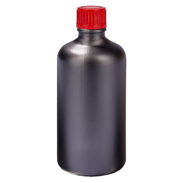 Botella 100ml 11mm tapón rosca rojo estándar BlackLine UT18/100 Botella 100ml 11mm tapón rosca rojo estándar BlackLine UT18/100