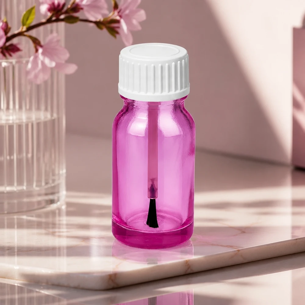 Frasco pincel 10ml blanco estándar PurpleLine UT18/10 Frasco pincel de 10 ml de plástico transparente con tapón blanco STD PurpleLine UT18/10