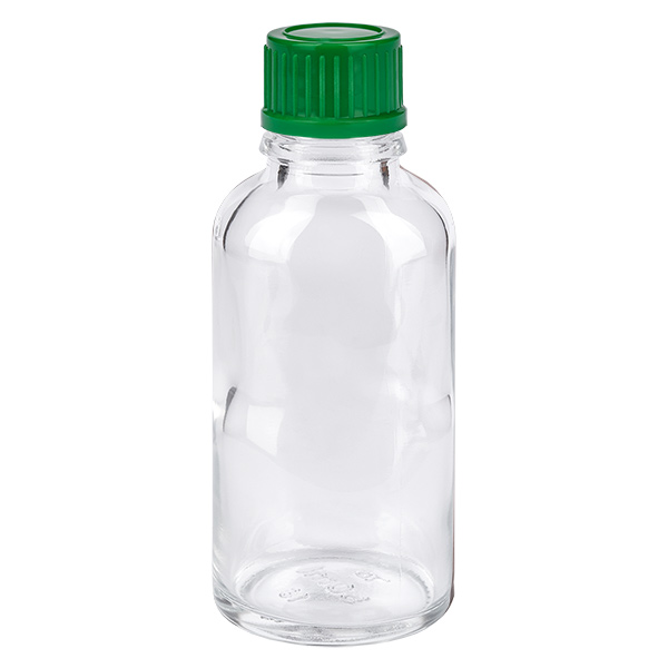 Frasco de 30 ml con tapón de rosca de 11 mm verde estándar ClearLine UT18/30 Frasco de 30 ml con tapón de rosca de 11 mm verde estándar ClearLine UT18/30