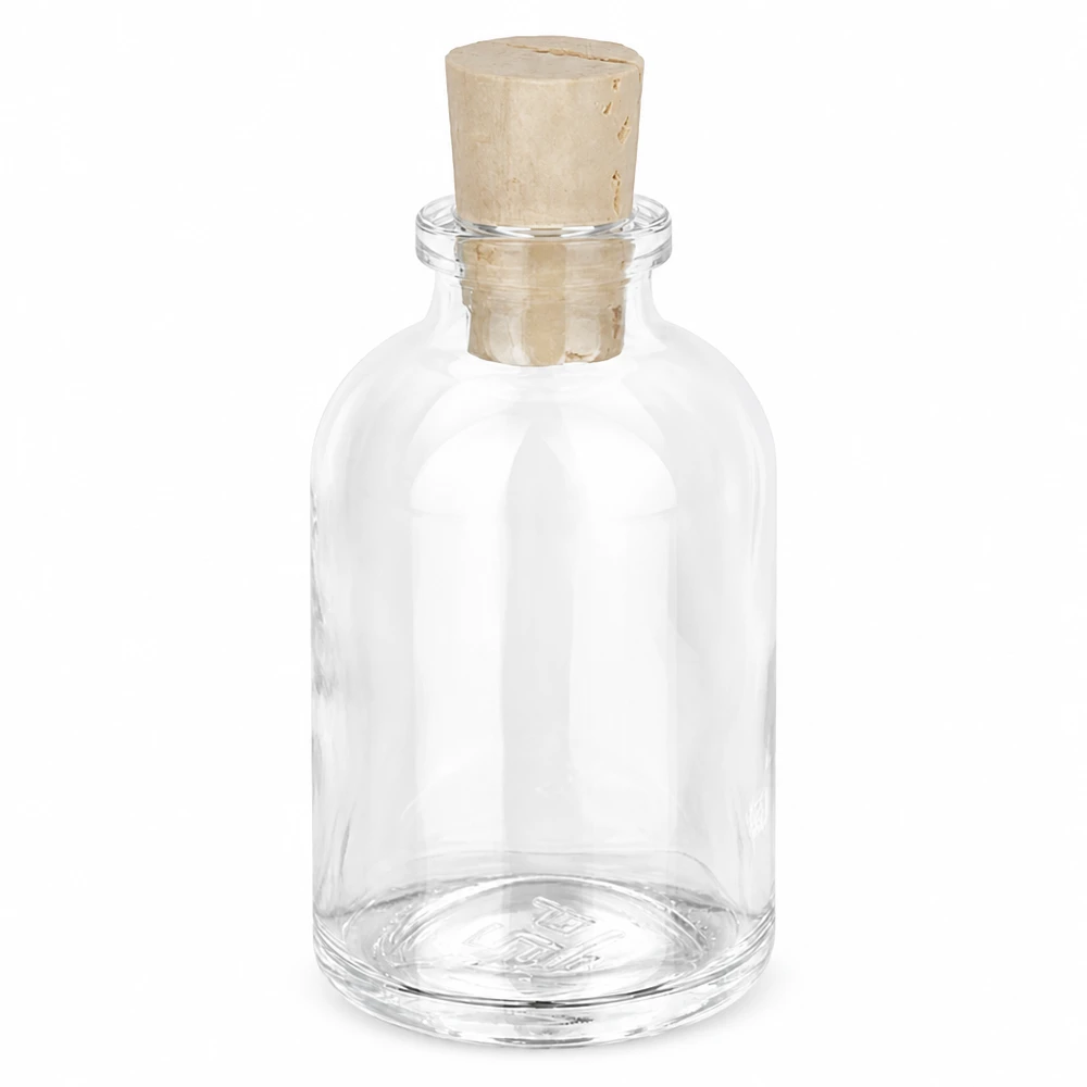 Botella de vidrio transparente 50ml con tapón 11/14mm Leere Klarglasflasche 50ml mit passendem Korken 11/14mm für vielseitige Verwendung