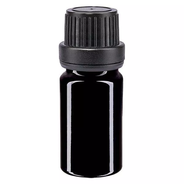 Botella de farmacia violeta 5ml tapón cuentagotas anillo vertedor 2mm cierre inviolable negro Botella de farmacia violeta 5ml tapón cuentagotas anillo vertedor 2mm cierre inviolable negro
