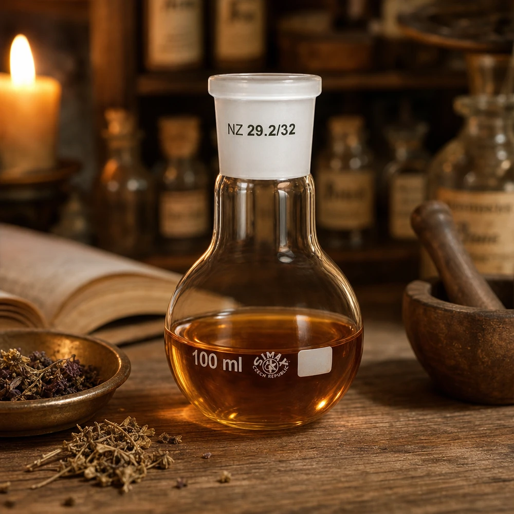 Frasco compacto de laboratorio de 100 ml con junta esmerilada mate 29/32 para procedimientos analíticos