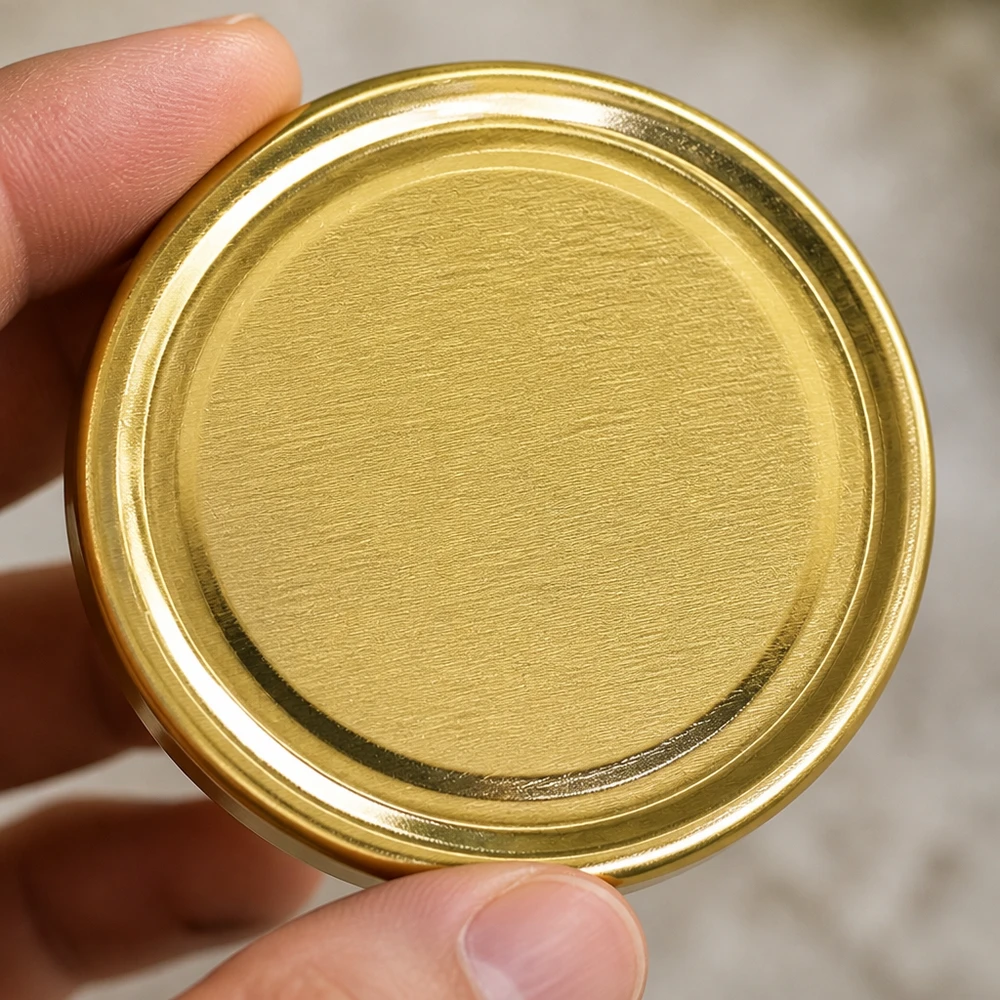 UNiTWIST TO43 dorado, BioSeal, sin BPA, unitemp Parte inferior de la tapa dorada TO43 de apertura giratoria UNiTWIST BioSeal sin BPA, unitemp, 43 mm de diámetro