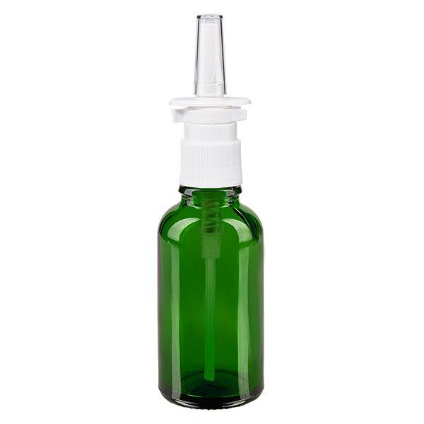 Botella de farmacia verde 30ml spray nasal blanco estándar Botella de farmacia verde 30ml spray nasal blanco estándar